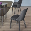 Silla tapizada Itala Bonaldo con patas de metal