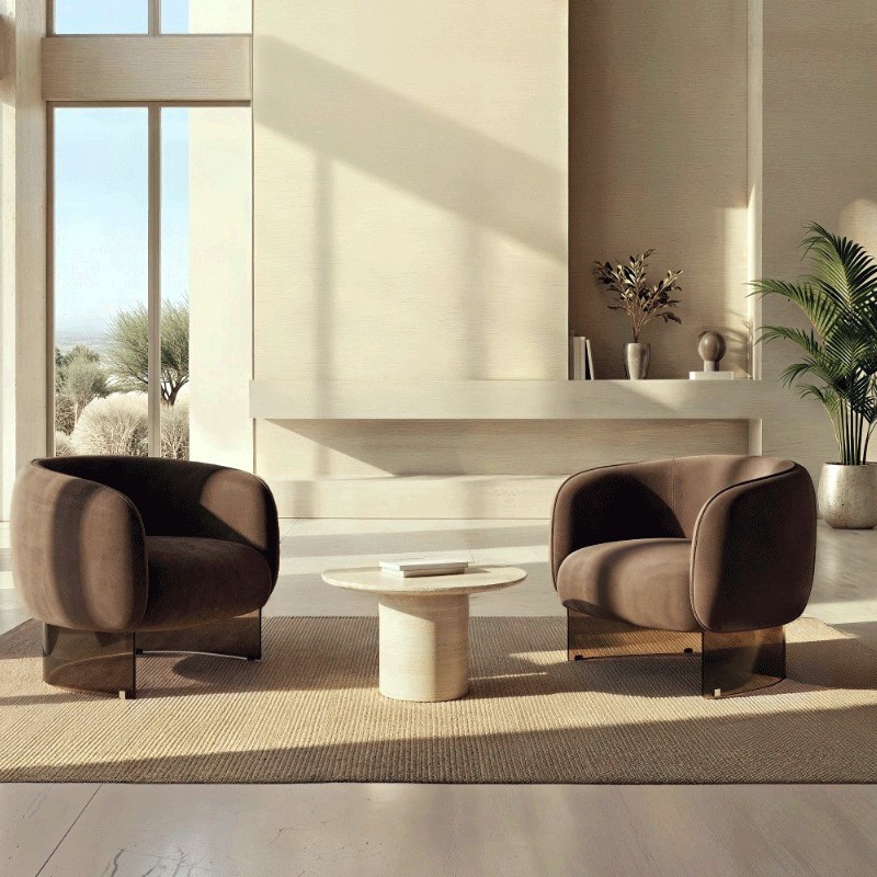 Sillón Onair Fiam Italia | Base de cristal curvado