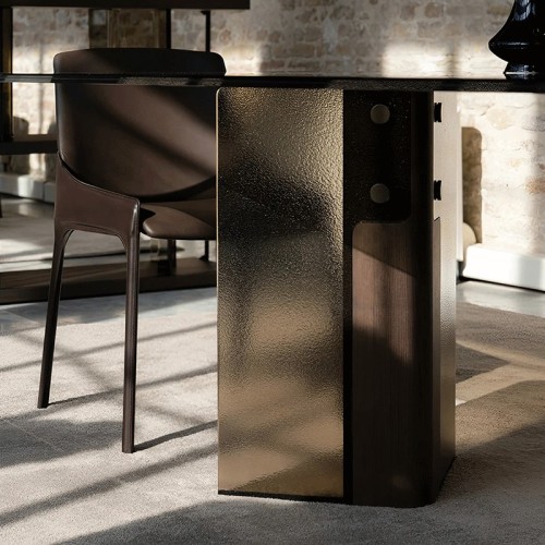 Mesa Trivium Fiam Italia con Base Escultórica