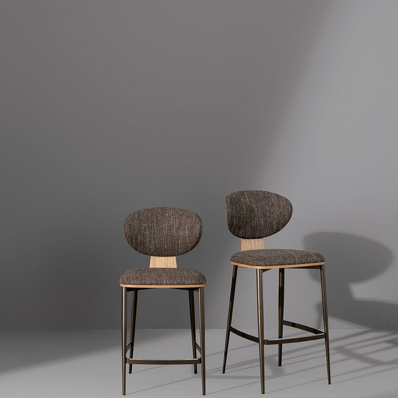 Taburete Olos too Bonaldo Respaldo de Fresno
