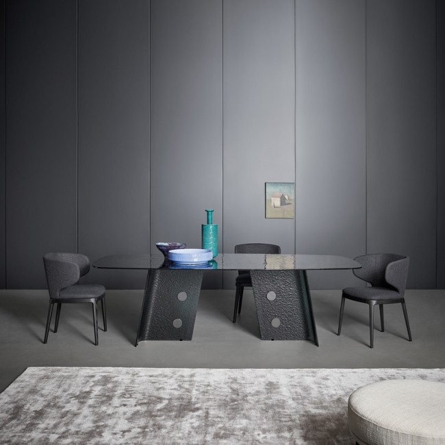 Mesa Botón Bonaldo de Vidrio Fumé