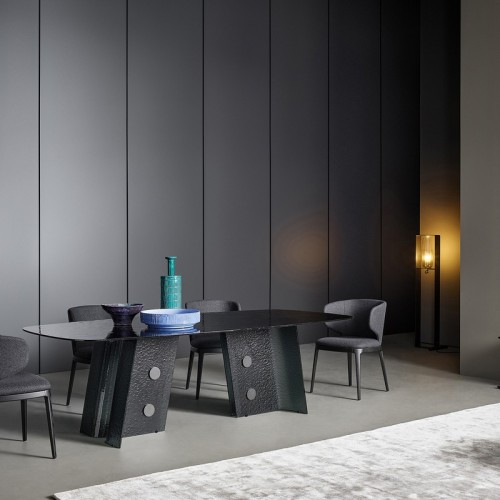 Mesa Botón Bonaldo de Vidrio Fumé