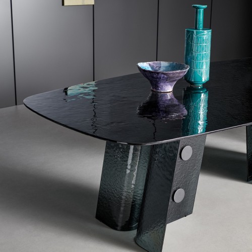 Mesa Botón Bonaldo de Vidrio Fumé
