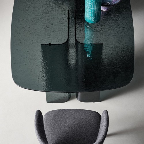 Mesa Botón Bonaldo de Vidrio Fumé