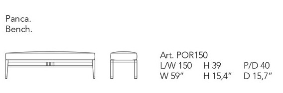 Banco Oriental Bench Alivar medidas