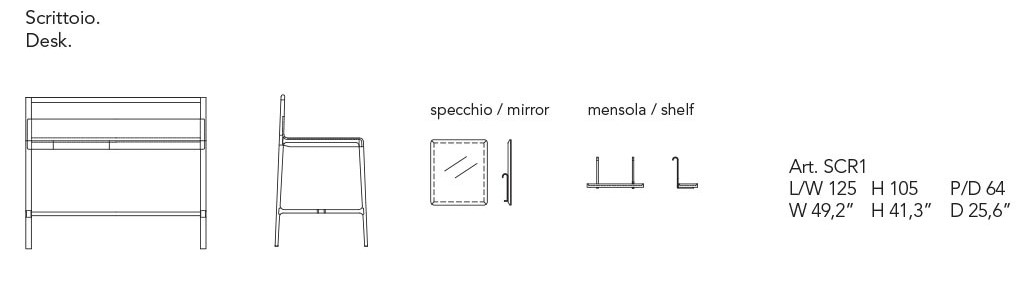 Escritorio Scribe Alivar medidas