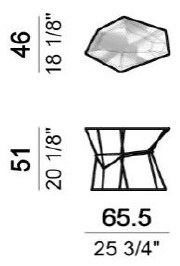 Dimensiones de la Mesa de Centro Rebus Arketipo 2