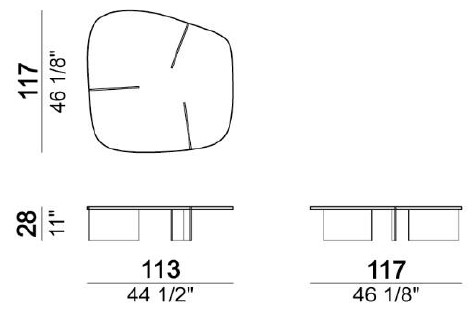 Dimensiones de la Mesa de Centro Rumors Arketipo 3