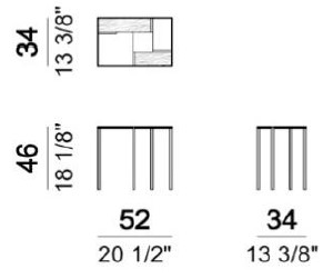 Dimensiones de la Mesa de Centro Stijl Arketipo 1