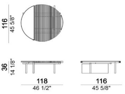Dimensiones de la Mesa de Centro Talamone de Arketipo 2