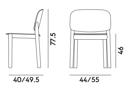 Medidas de la silla W Billiani