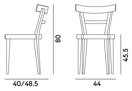 Medidas de la silla Café Billiani