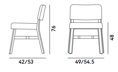Dimensiones de la silla Croissant Billiani