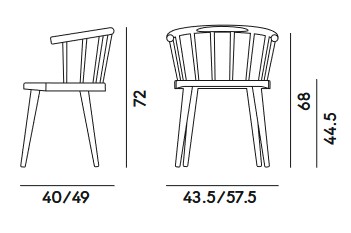 Dimensiones de la silla W Billiani