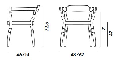 Medidas del sillón Fuga Billiani