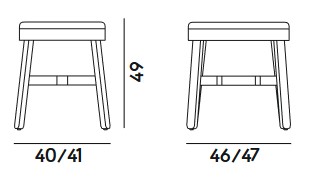 Medidas del sgabello Croissant 578 Billiani