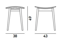 Dimensiones del taburete Gradisca Billiani
