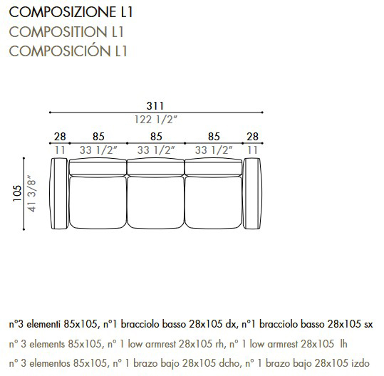 Sofá Dorvan Outdoor Désirée dimensiones