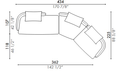 Sofá Modular Homan Désirée dimensiones