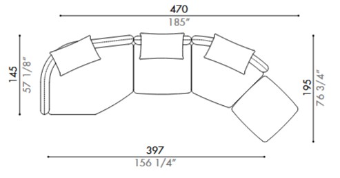 Sofá Modular Homan Désirée dimensiones