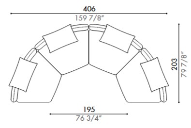 Sofá Modular Homan Désirée dimensiones