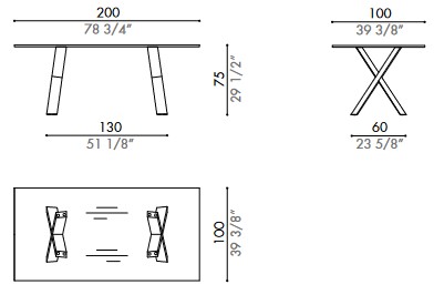 Dimensiones de la Mesa Ciàcola Désirée width=