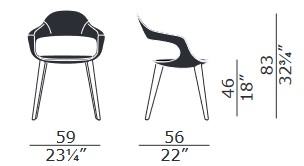 Sedia Frenchkiss Enrico Pellizzoni gambe in legno