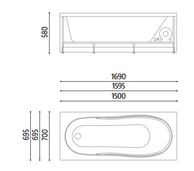 Dimensiones de la Bañera Astor Glass 1989
