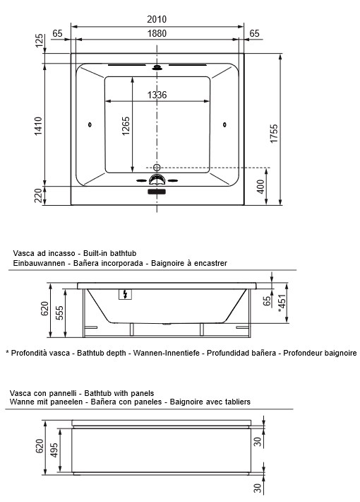 Dimensiones de la Minipiscina Mawi Spa 175/200 Glass 1989