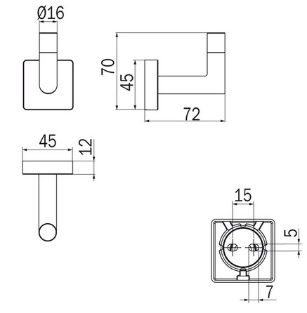 Dimensiones del Perchero Forum Quadra Inda A3020A