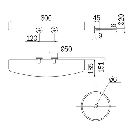 Dimensiones de la estantería Touch Inda A46080