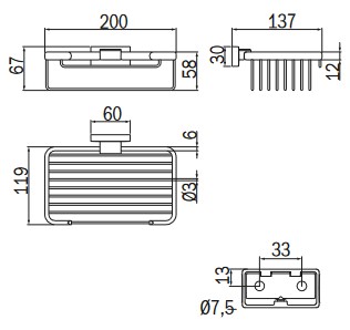 Portarotolo Lea Inda A18510 dimensioni