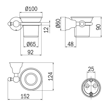 Dimensiones del portavasos Raffaella Inda A32100