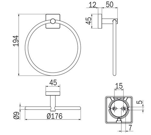 Dimensiones del portasábanas Forum Quadra Inda A30160