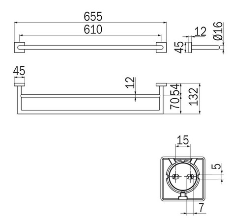Dimensiones del Portasábanas Forum Quadra Inda A30150