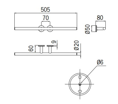 Dimensiones del portaservilletas Touch Inda A4618