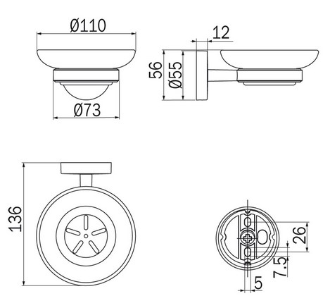 Porta jabón Forum Inda A36110 dimensiones