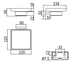 Portasapone Lea Inda A1811Z dimensioni
