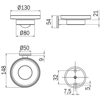 Portasapone Touch Inda A46110 dimensiones