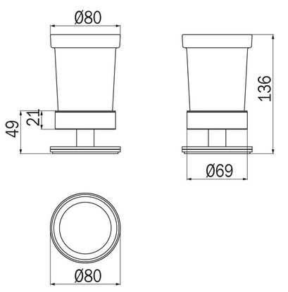 Portasapone Touch Inda A4611Z dimensiones