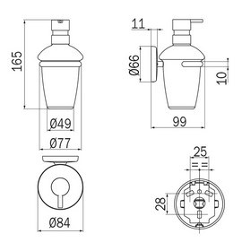 Dispensador de Jabón Colorella Inda A2367A - Dimensiones