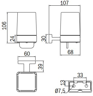Dimensiones del dispensador de jabón Lea Inda A18670