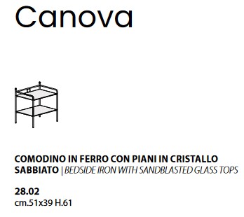 Dimensiones de la Mesita de Noche Canova Ingenia Casa Bontempi