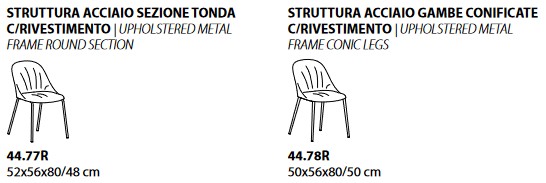 Dimensiones de la Silla Sam Ingenia Casa Bontempi 44.79