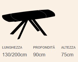 Tavolo Blaze Ingenia Casa Bontempi Allungabile A Botte dimensioni