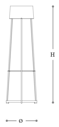 Medidas de la Lámpara de Pie Antea Incanto Italamp