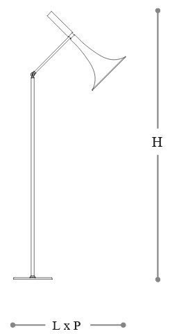 Medidas de la Lámpara de Pie Baffo Incanto Italamp