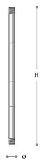 Dimensiones de la lámpara de pie Bamboo Incanto Italamp