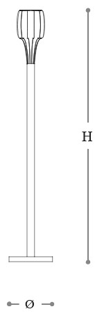 Dimensiones de la Lámpara de Pie Bossanova Incanto Italamp