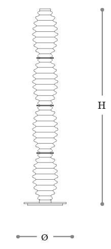 Lámpara de pie Grand Collier Incanto Italamp - Dimensiones
